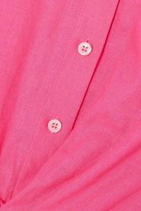 FRAME Cropped Twist Front Top in flamingo pink - women's blouse - view 4