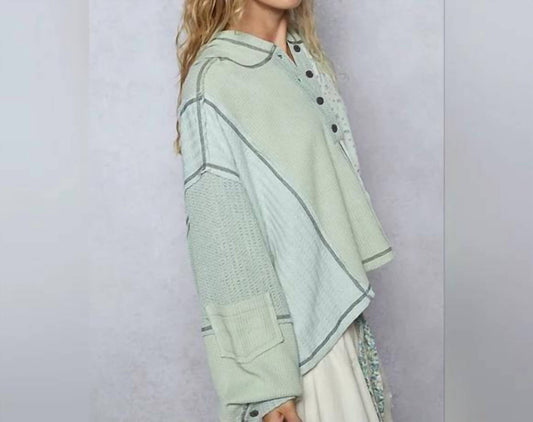 Pol - Lynn Thermal Balloon Sleeve Hoodie Top