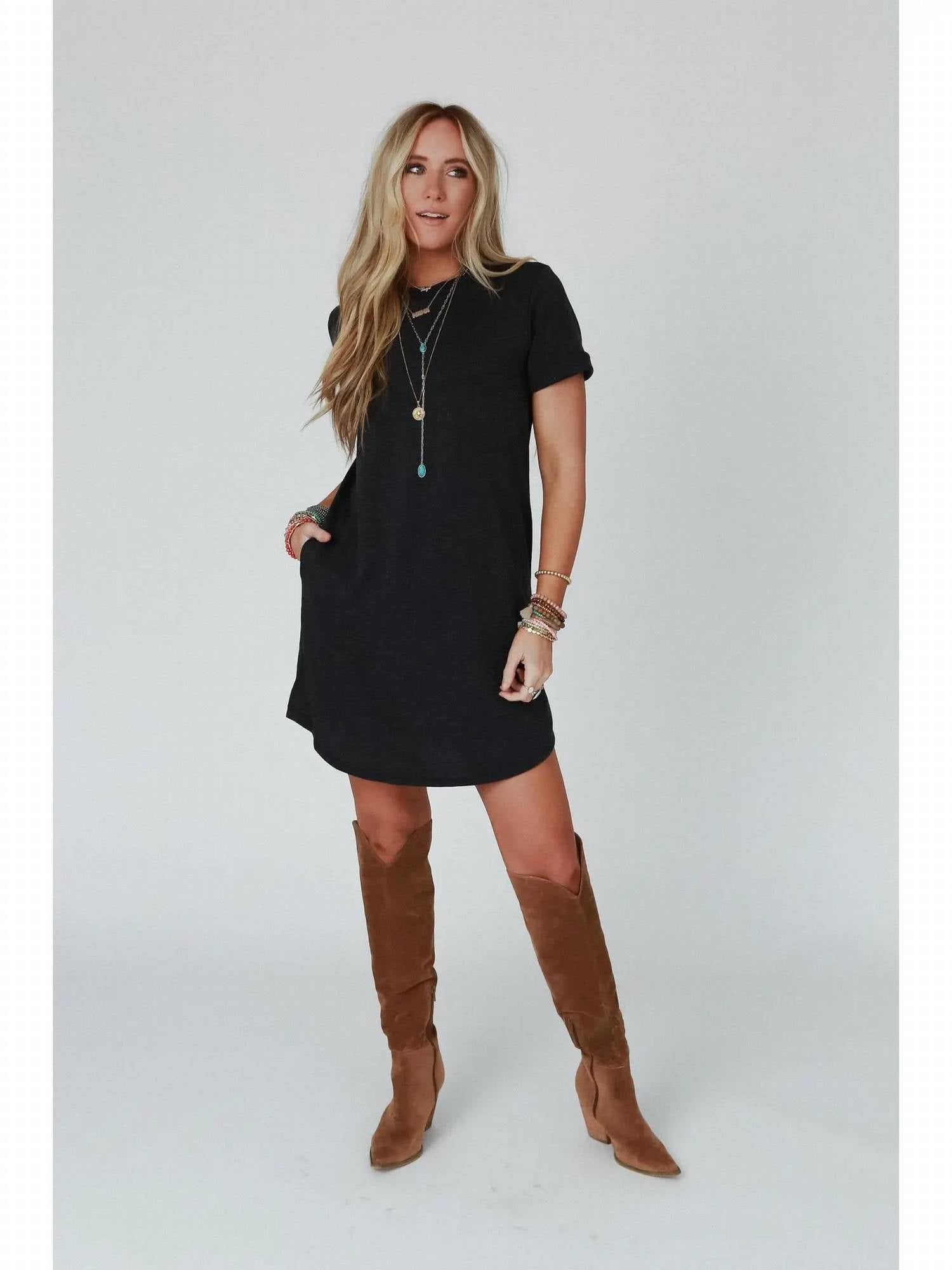 Three Bird Nest - On The Daily Pocket Tee Dress