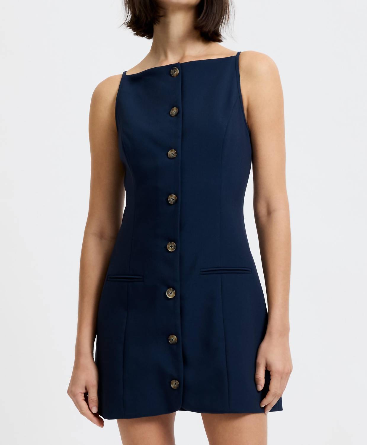 French Connection - Azra Twill Square Neck Dress