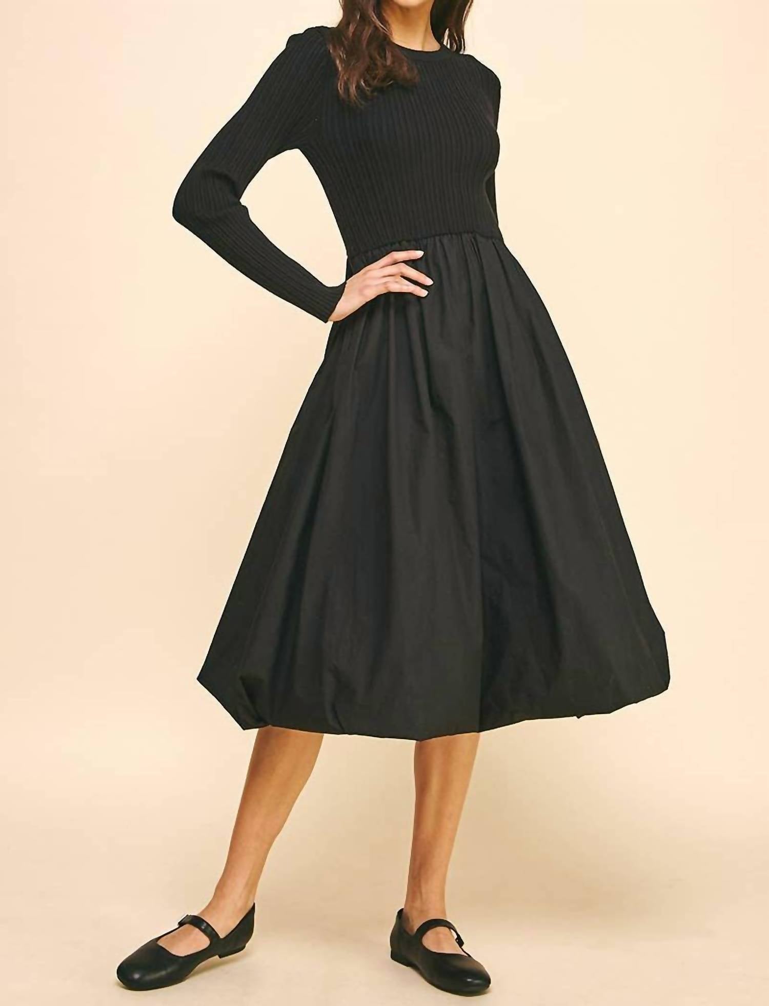 Pinch - Contrast Balloon Midi Dress