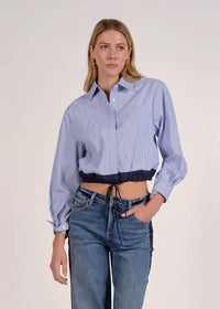 Elan - Lana Cinched Button Down Top