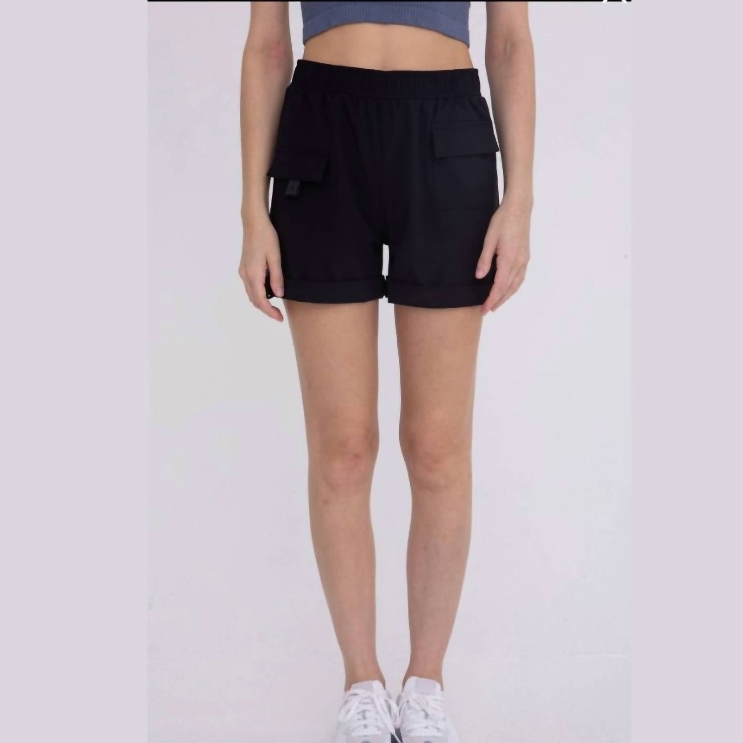 Mono B - Women's Relaxed Fit Black Active Shorts