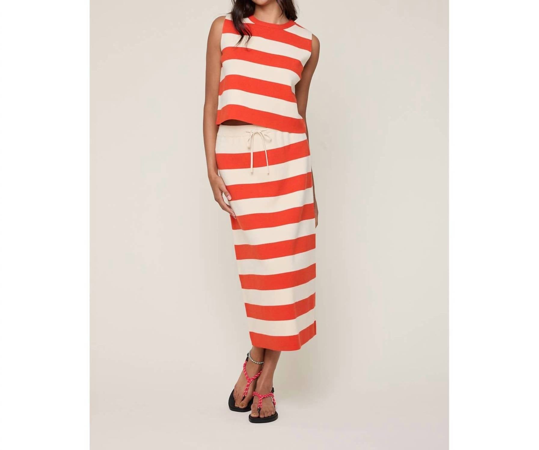 WISHLIST Striped Sweater Tank Top in guava cream - women's tank top - view 4