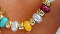 Treasure Jewels Happy Go Lucky Beaded Necklace in multi color - women's jewelry - detail view