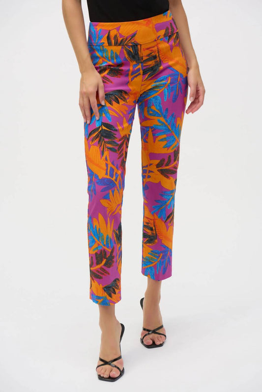 Joseph Ribkoff - Tropical Print Straight Ankle Pants