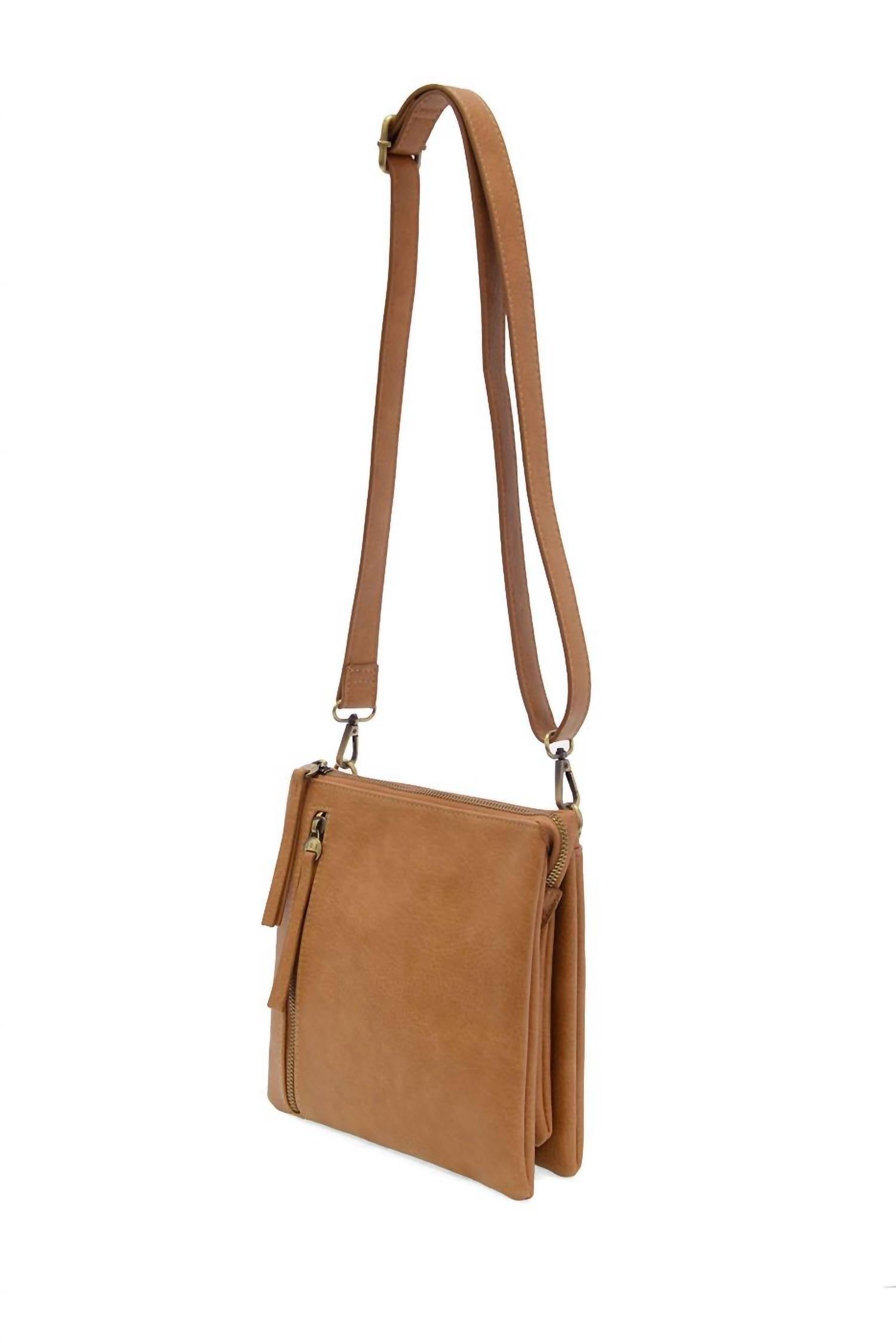 Joy Susan Women's Dawn Crossbody Bag in mid tan - women's bag - detail view