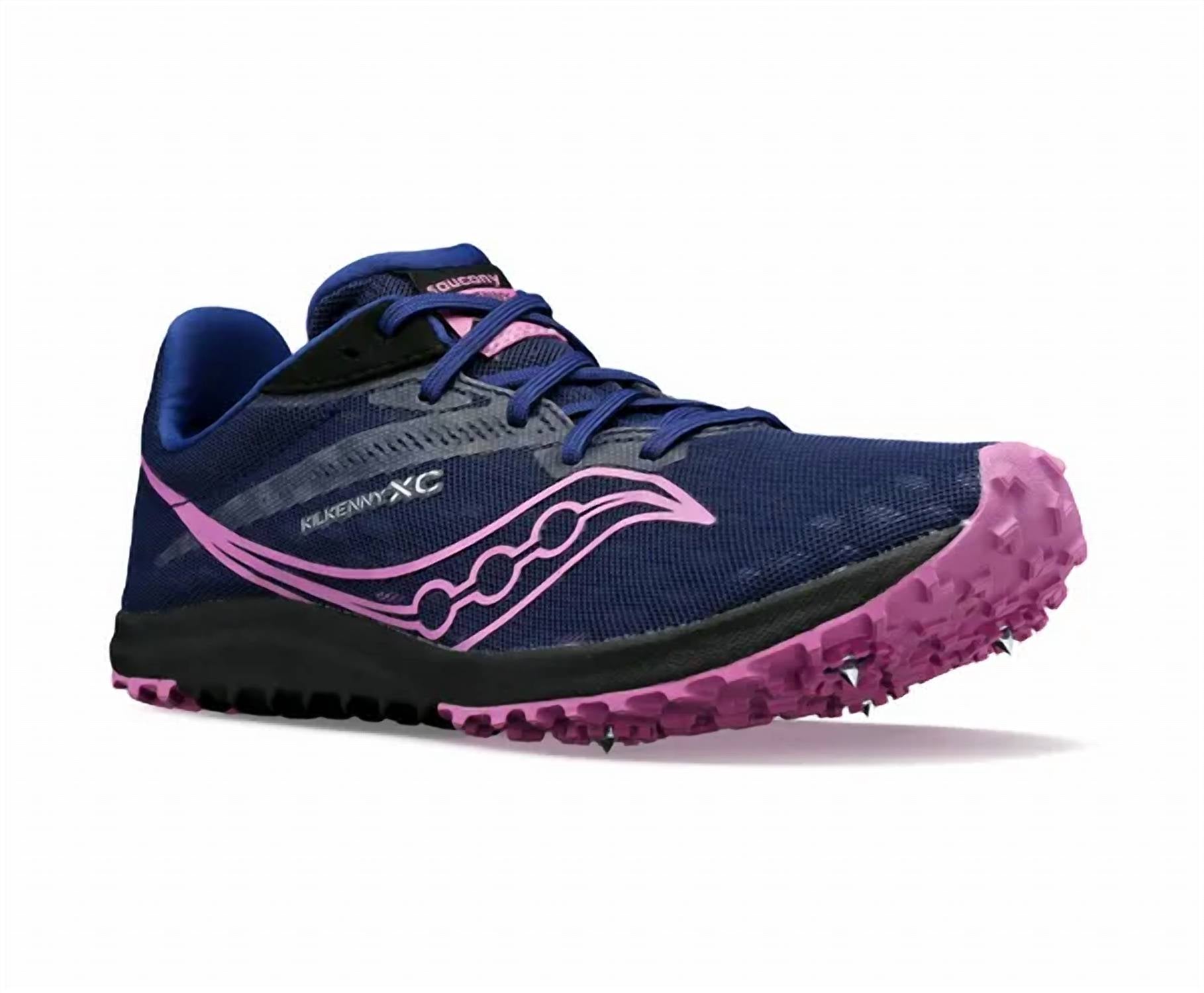 SAUCONY Women's Kilkenny Xc9 Spike Shoe in indigo - women's shoe - detail view