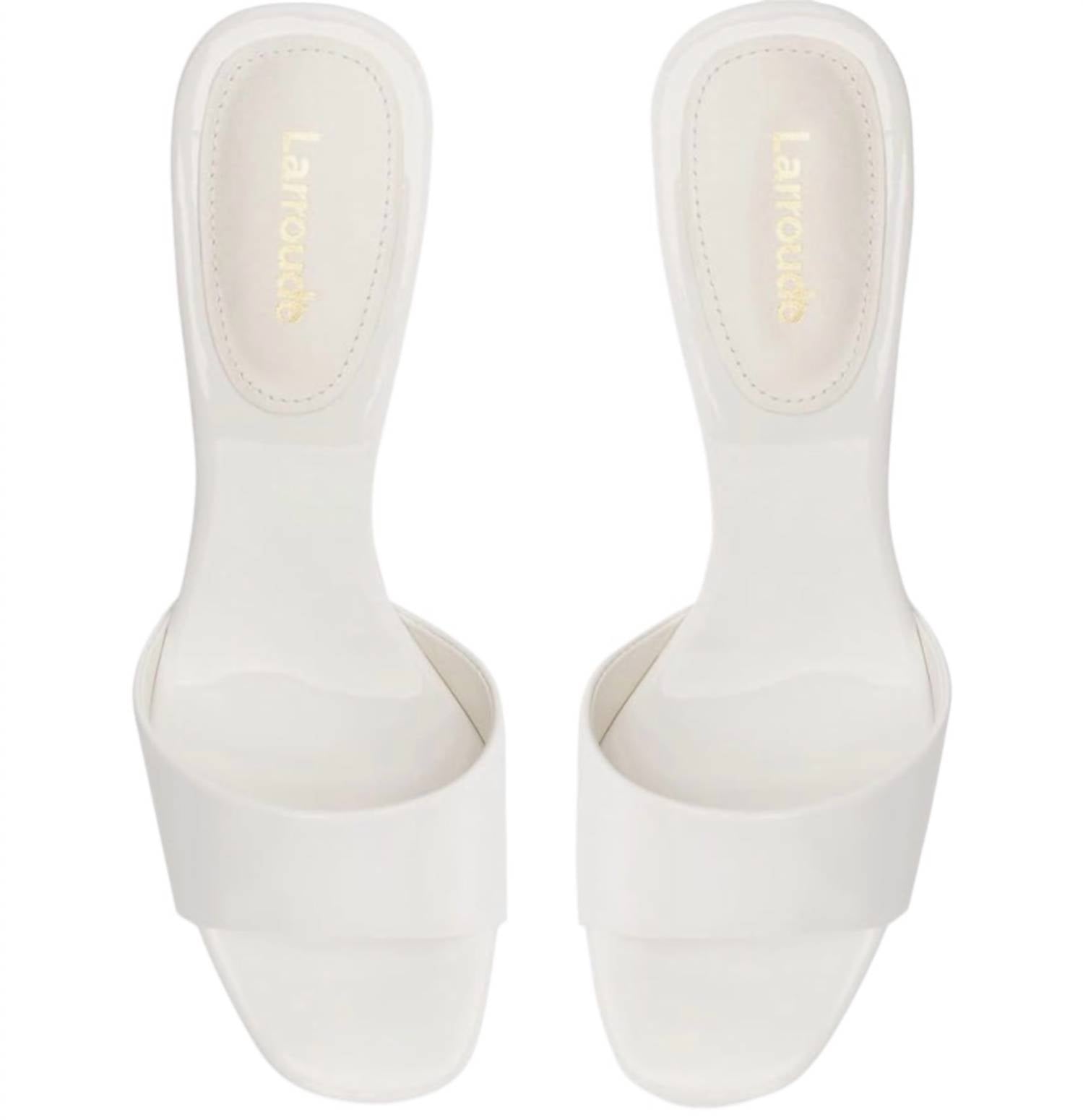 Larroude Women's Greta Mule Sandals in white - women's sandal - alternate view