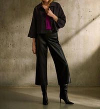Joseph Ribkoff - Leatherette Flared Pull-On Pants