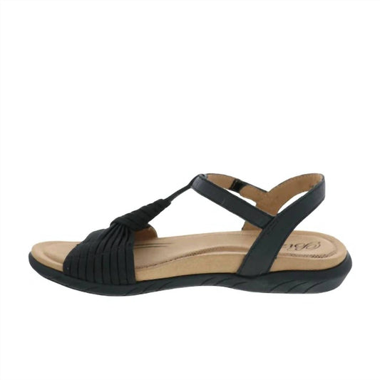 Biza - Women's Kate Leather Stretch T-strap Sandal