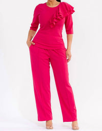 Karen T Design Pull-on Wide Leg Pants in pink - women's pants