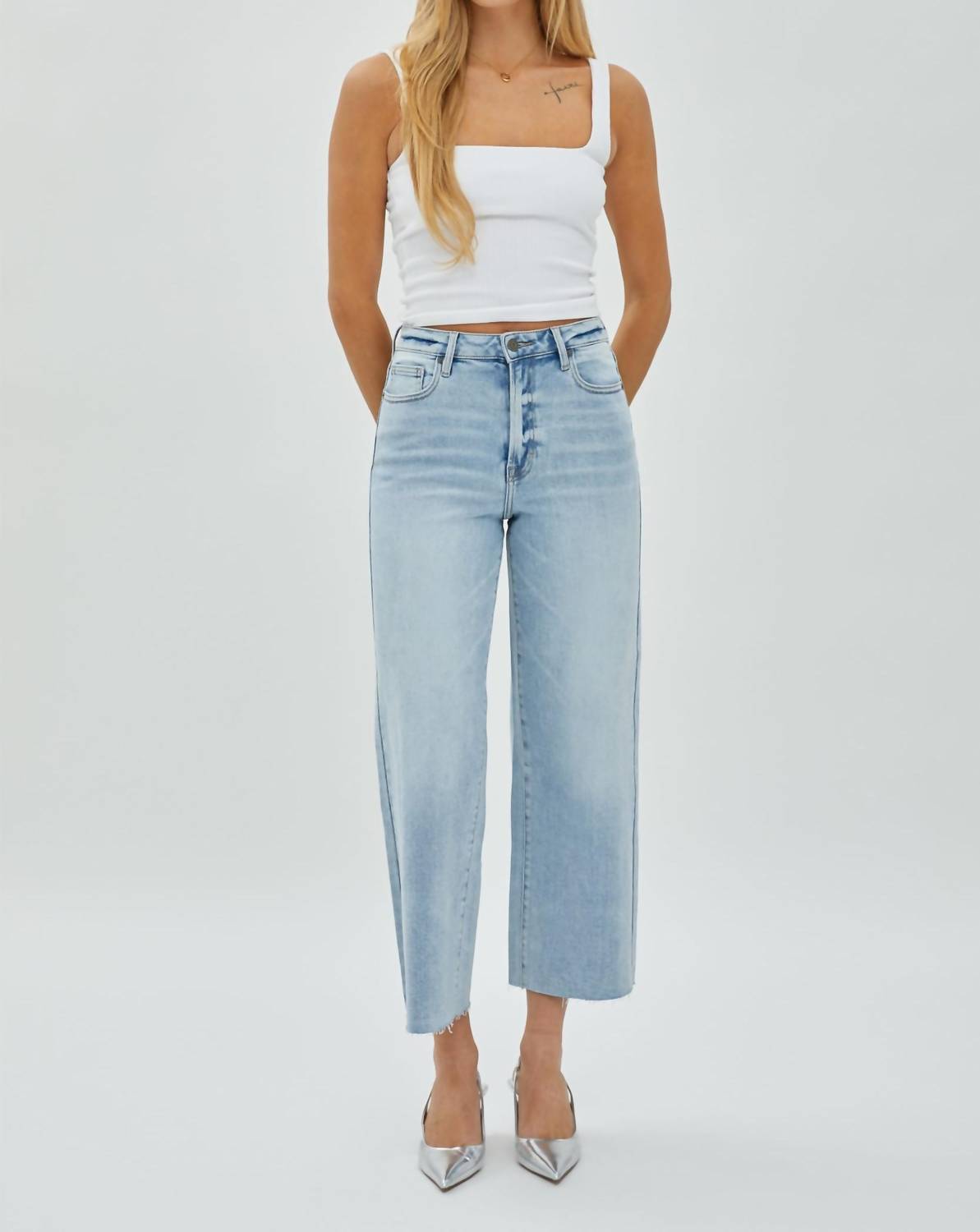 Hidden - Nori High Waist Cropped Wide Pants