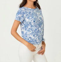 Lilly Pulitzer KEY WEST TOP in starlight navy zoology - women's t-shirt - alternate view