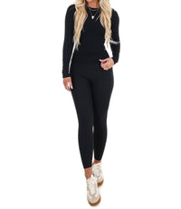 Kimberly C Run the Day Performance Fitted Top in black - women's long sleeve top - view 5