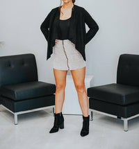 SHE + SKY Mini But Mighty Skirt in stone - women's skirt