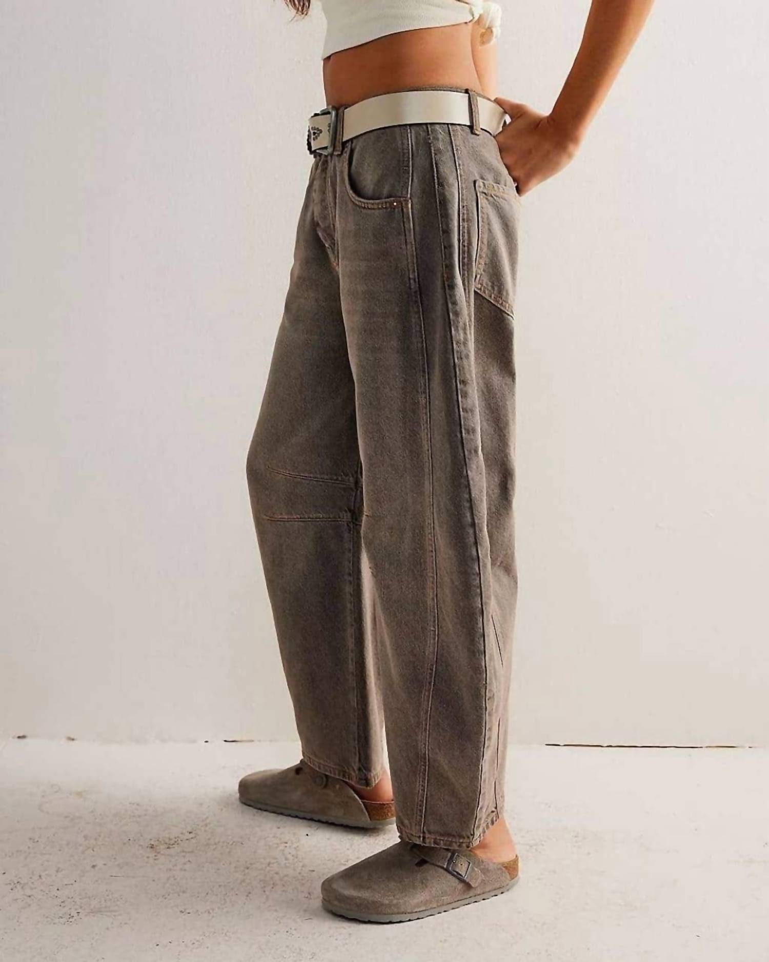 Free People - Women's We The Free Good Luck Mid Rise Barrel Jeans