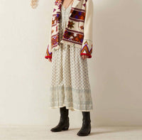 ALIX OF BOHEMIA Pre-loved Western Tiger Eye Blanket Jacket in beige green gold blue - women's jacket