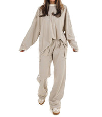Things Between - Well Defined Stripe Fleece Oversized Top
