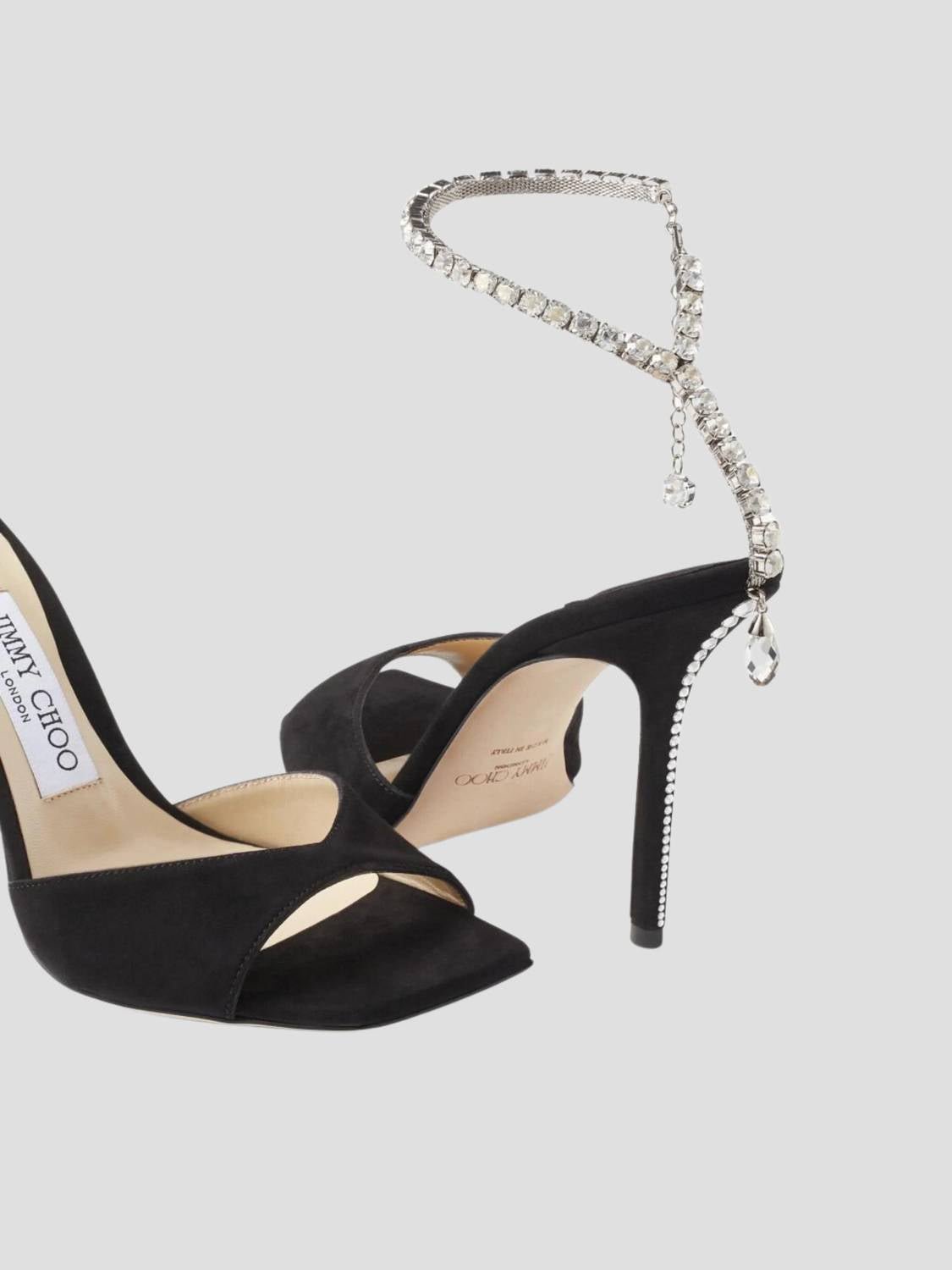 Jimmy Choo - Women's Saeda Suede Sandals With Crystal Embellishment