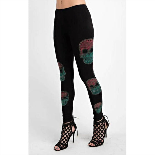 Vocal Apparel - Rhinestone Sugar Skulls Leggings