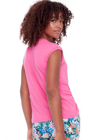 I Love Tyler Madison Cap Sleeve Top With String in fuchsia - women's shirt - alternate view