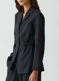 Theory Cinch Waist Lightweight Jacket in black - women's jacket - detail view