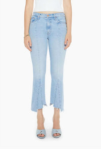 Mother Insider Crop Pointy Fray Jeans in let s get it together - women's jeans - detail view