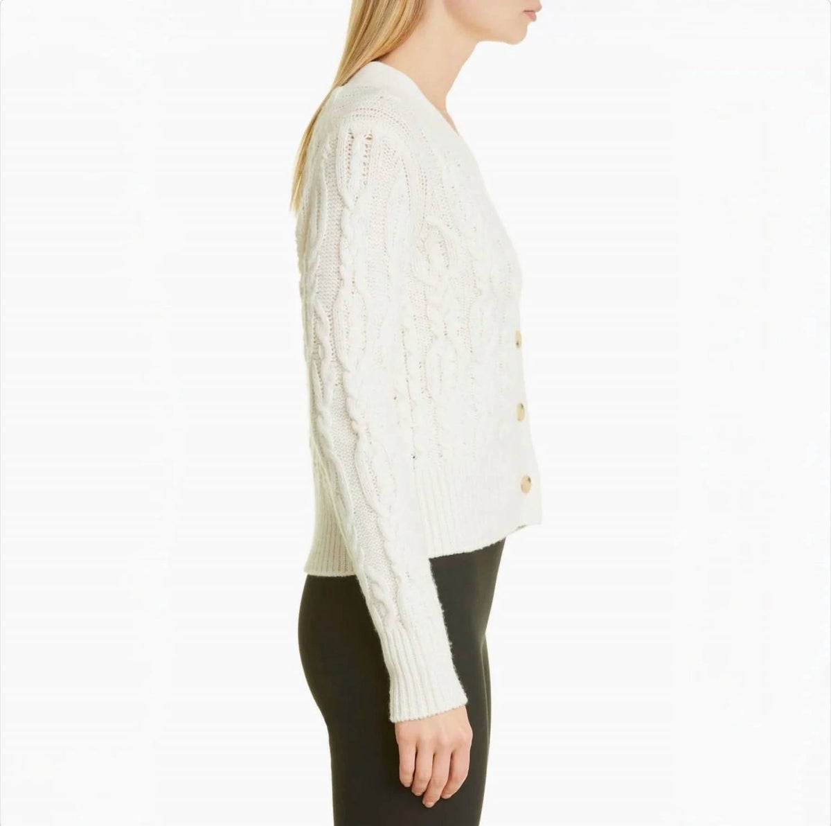 Vince - Women's Triple Braid Cable Wool Cashmere Cardigan