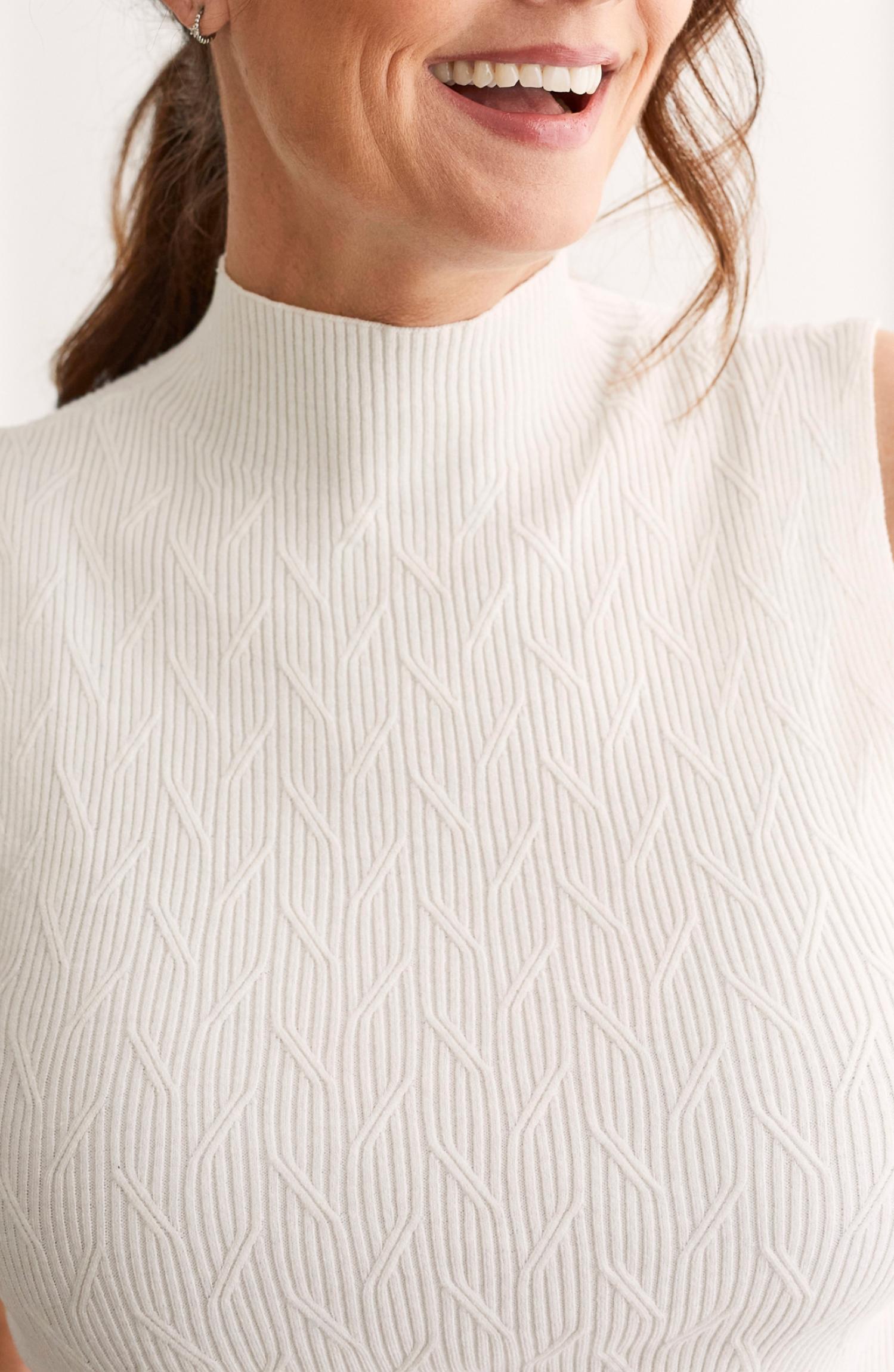 Tribal - Sleeveless Mock Neck Top