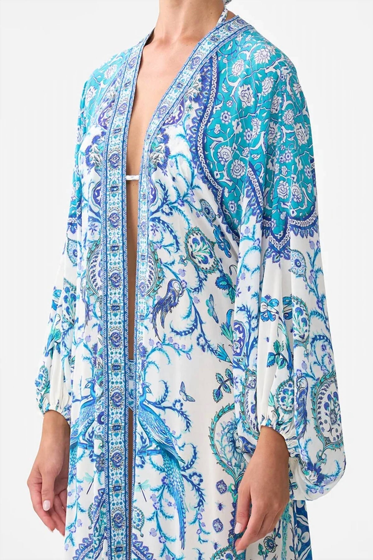 Camilla - Silk Blouson Sleeve Layer Coverup