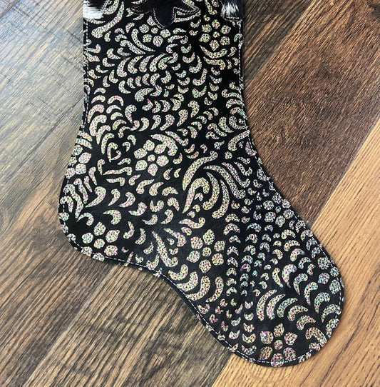 Showman - Glitter Cowhide Christmas Stocking