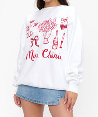 Show Me Your Mumu Stanley Crewneck Sweatshirt in mon cherie graphic - women's top
