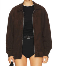 LAMARQUE Women's Caden Bomber Jacket in chocolate - women's jacket