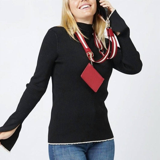 Judson & Company - Women's Clip N' Carry Crossbody Phone Strap Carrier Pouch Wallet Preppy Stripe