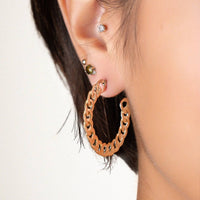 Gold & Honey - Women's Flat Curb Link Hoop Earrings