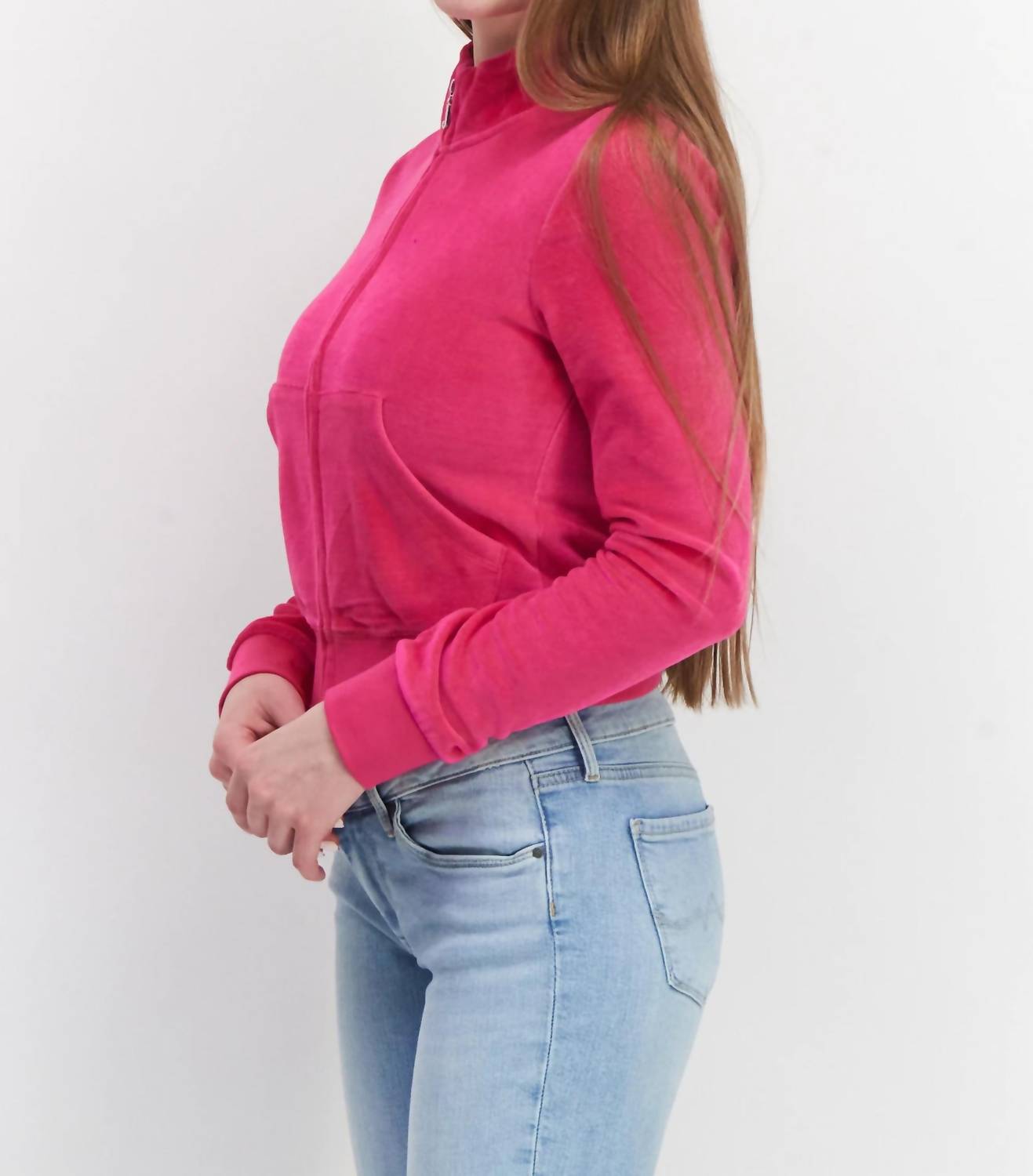 Juicy Couture - Long Sleeve Full Zip Solid Sweatshirt