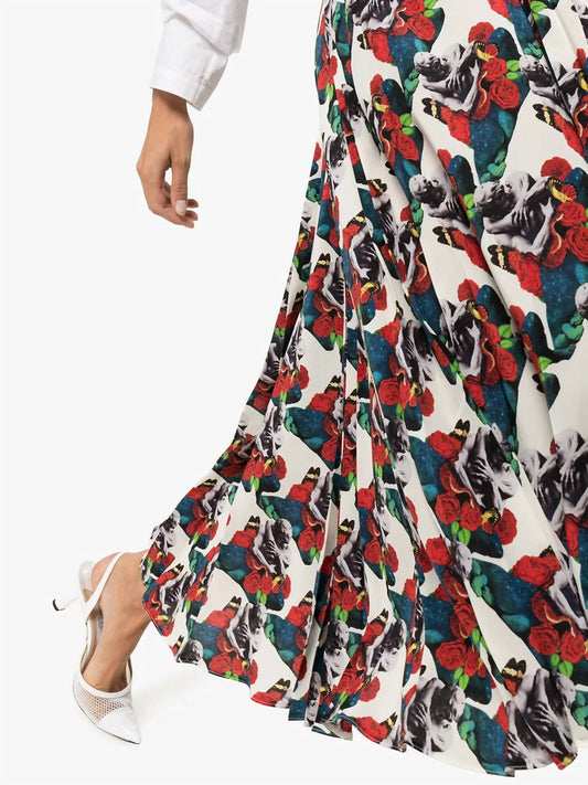 Valentino - Undercover Lovers Print Pleated Skirt