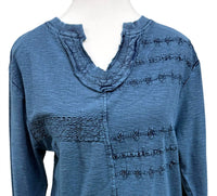 Tru Luxe - Women's Embroidered Slub Knit Top