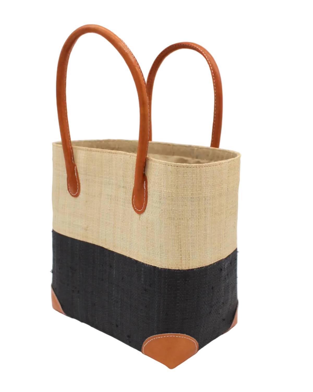 Shebobo - Women's Trinidad Two Tone Raffia Straw Basket Bag