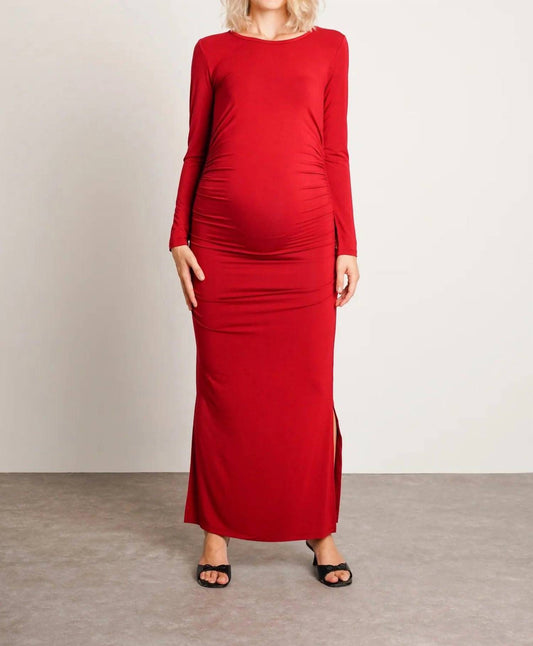 Nom Maternity - Curve Long Sleeve Maternity Maxi Dress
