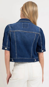 Risen - Puffed Short Sleeve Crop Jean Jacket