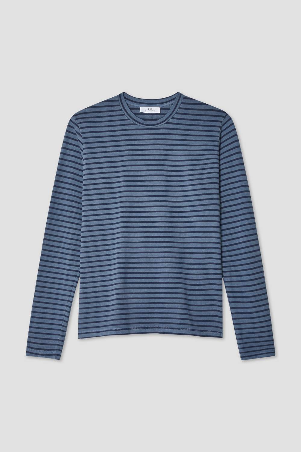 Save Khaki United - Men's Long Sleeve Organic Hemp Stripe Crew Tee