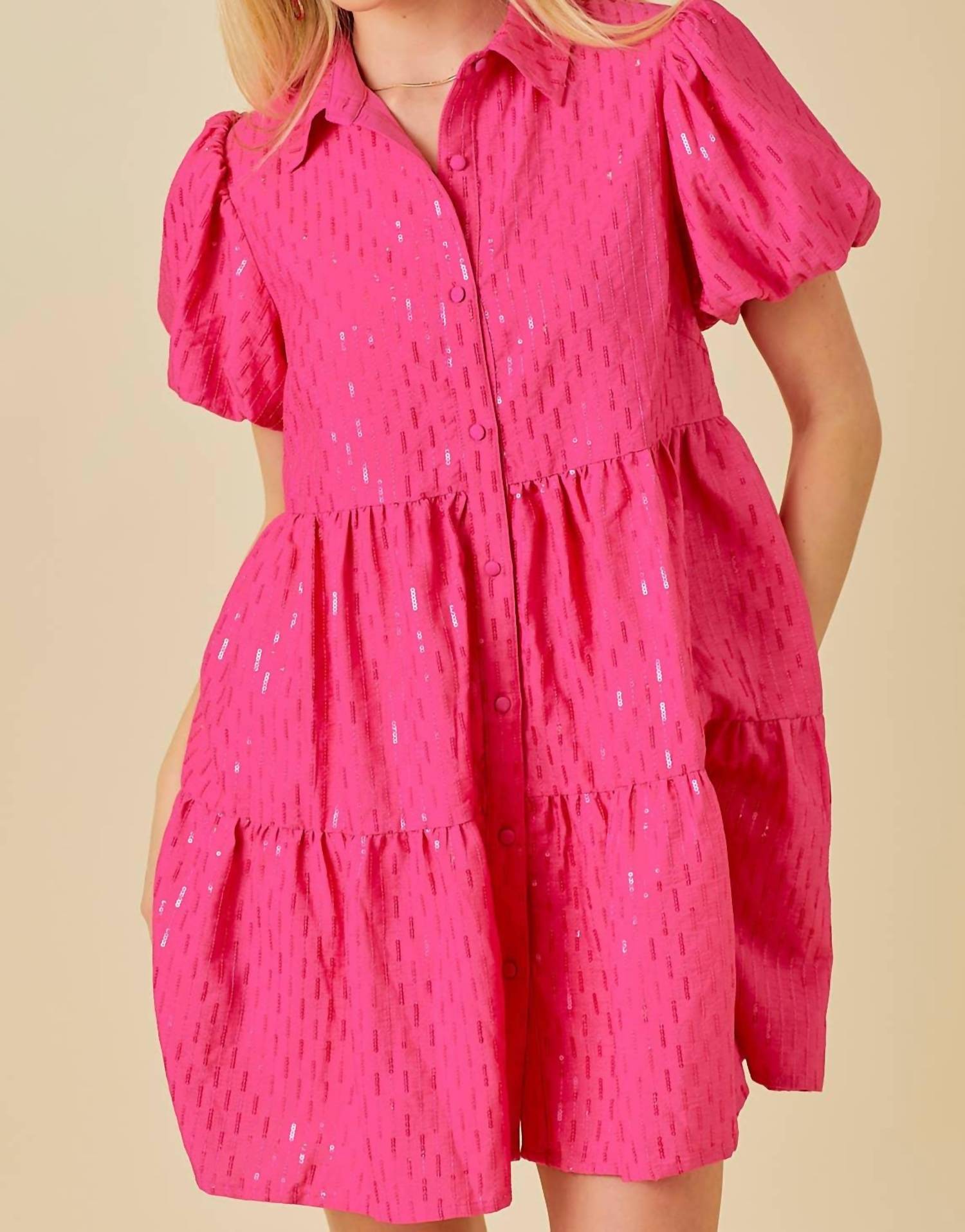 Main Strip - Sparkle Sequin Babydoll Dress