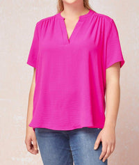 entro Classic Chic Top in hot pink - women's shirt