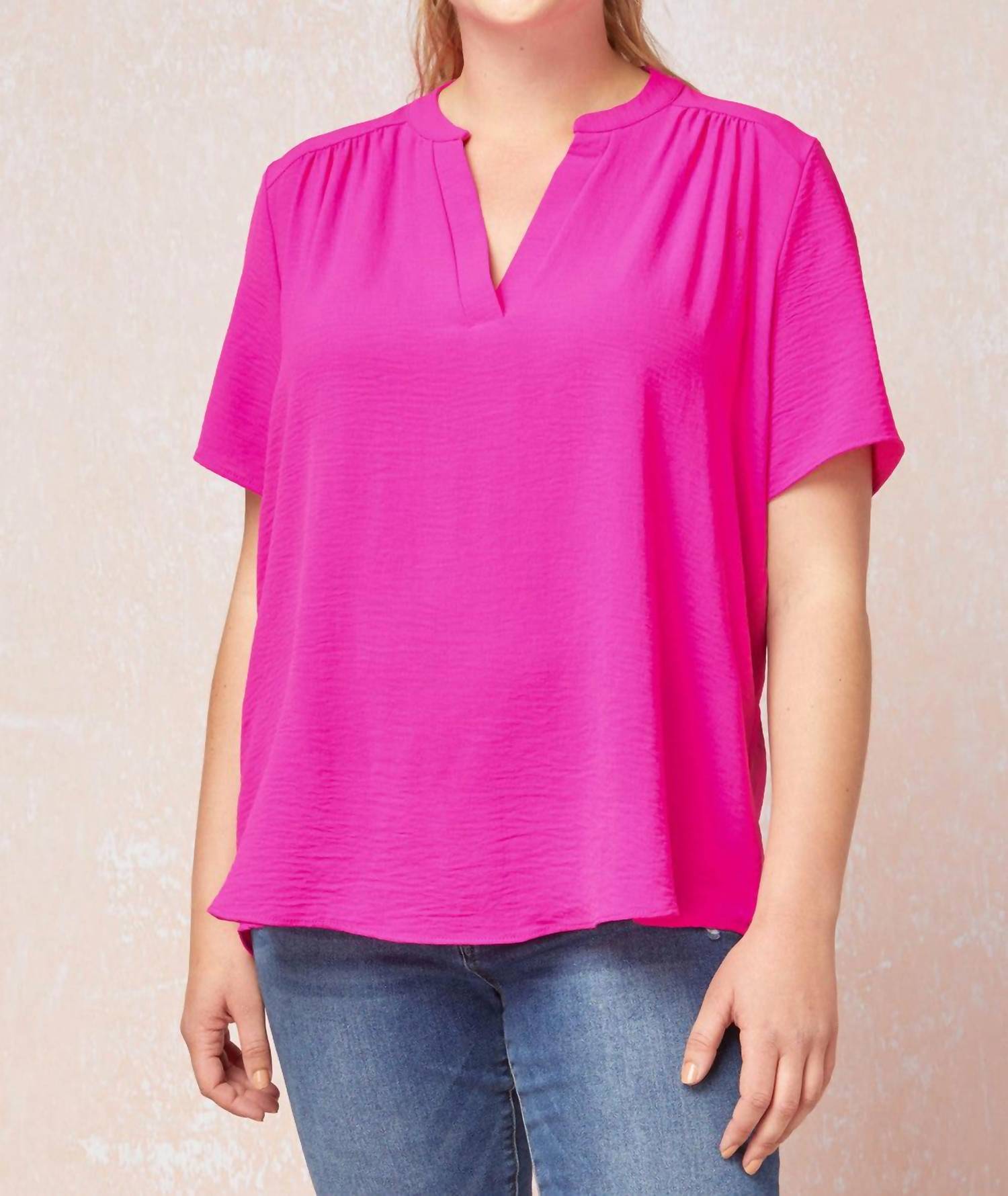 entro Classic Chic Top in hot pink - women's shirt