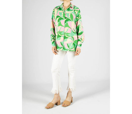 Before You Collection - Kaleidoscope Print Satin Button Up Shirt