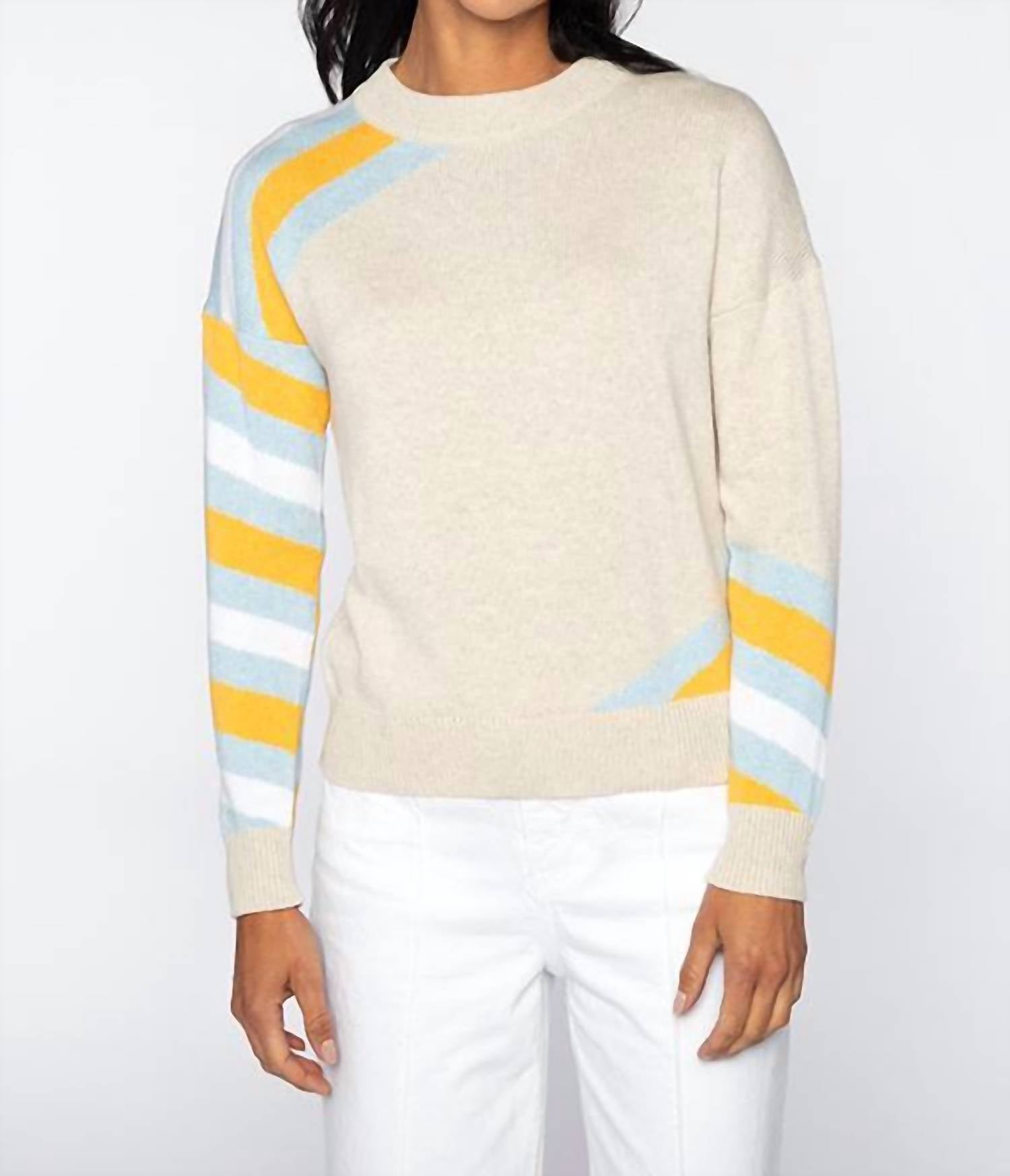 Kinross - Intarsia Stripe Crew Pullover Sweater
