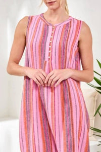 Tribal - Sleeveless Dress with PinTucks and Pockets