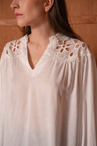 Attentif - Openwork Lace Blouse